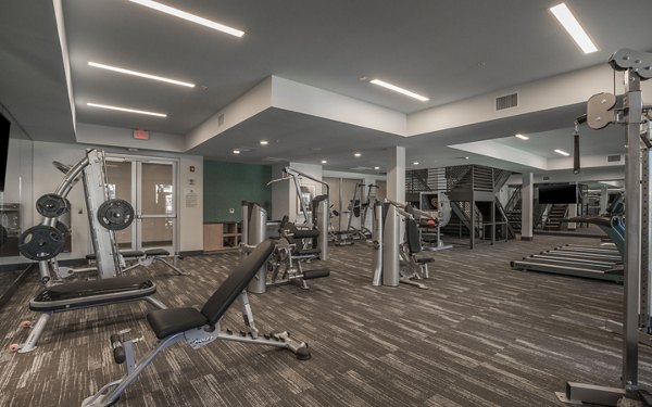 State-of-the-art fitness center with modern equipment at Metro Mission Valley Apartments