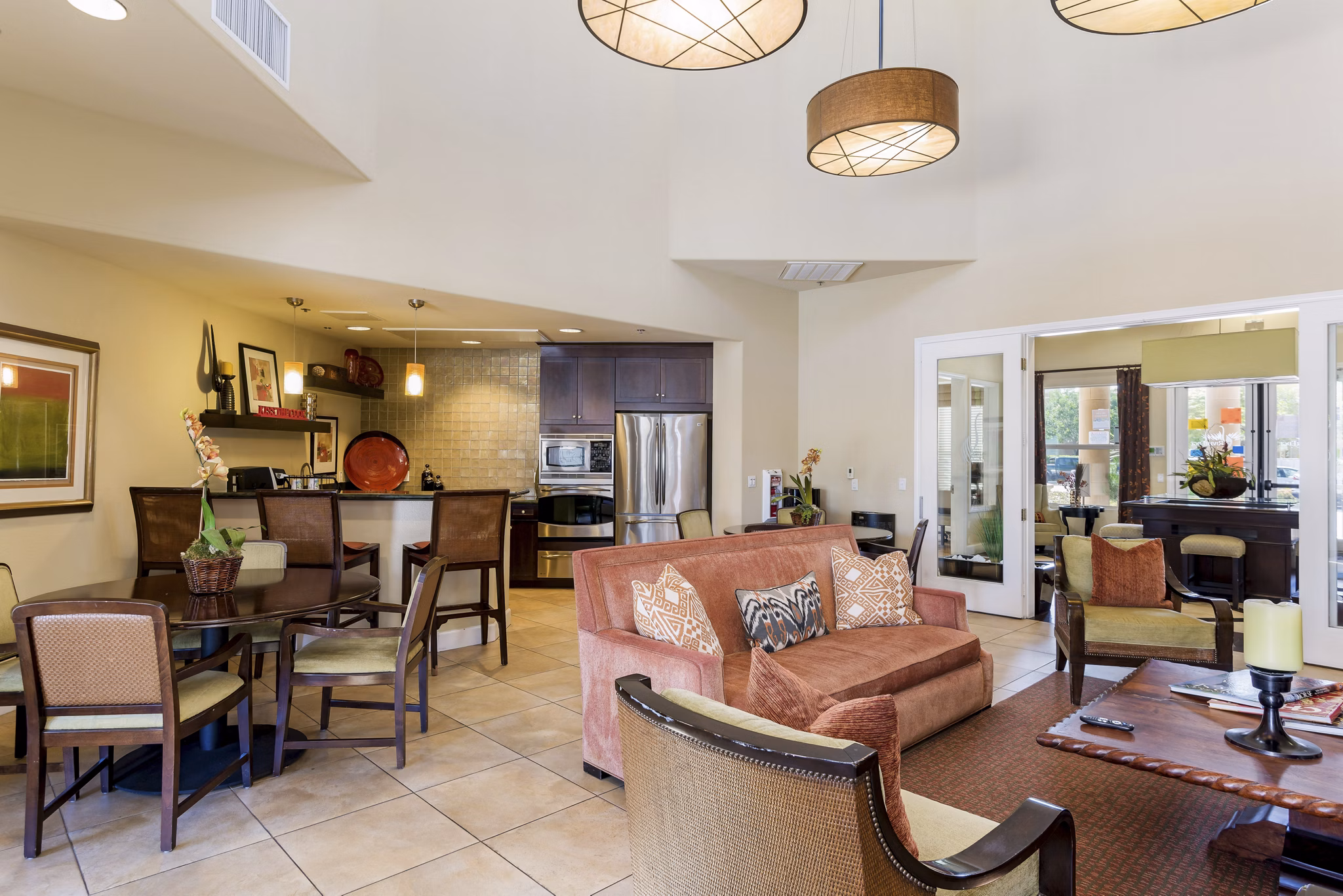 Clubhouse with contemporary design at Riveredge Terrace Apartments