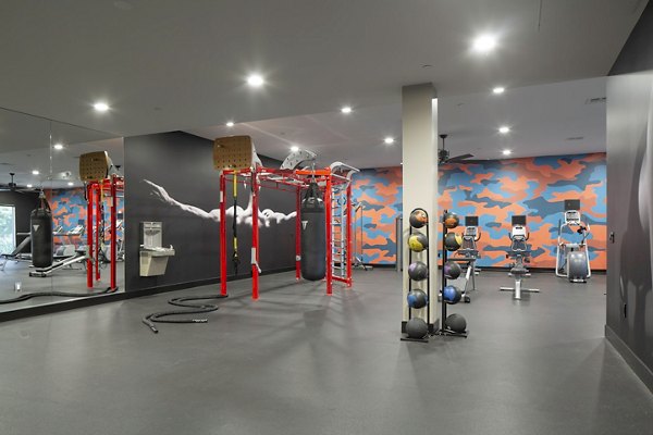 fitness center at Palomar Station Apartments 