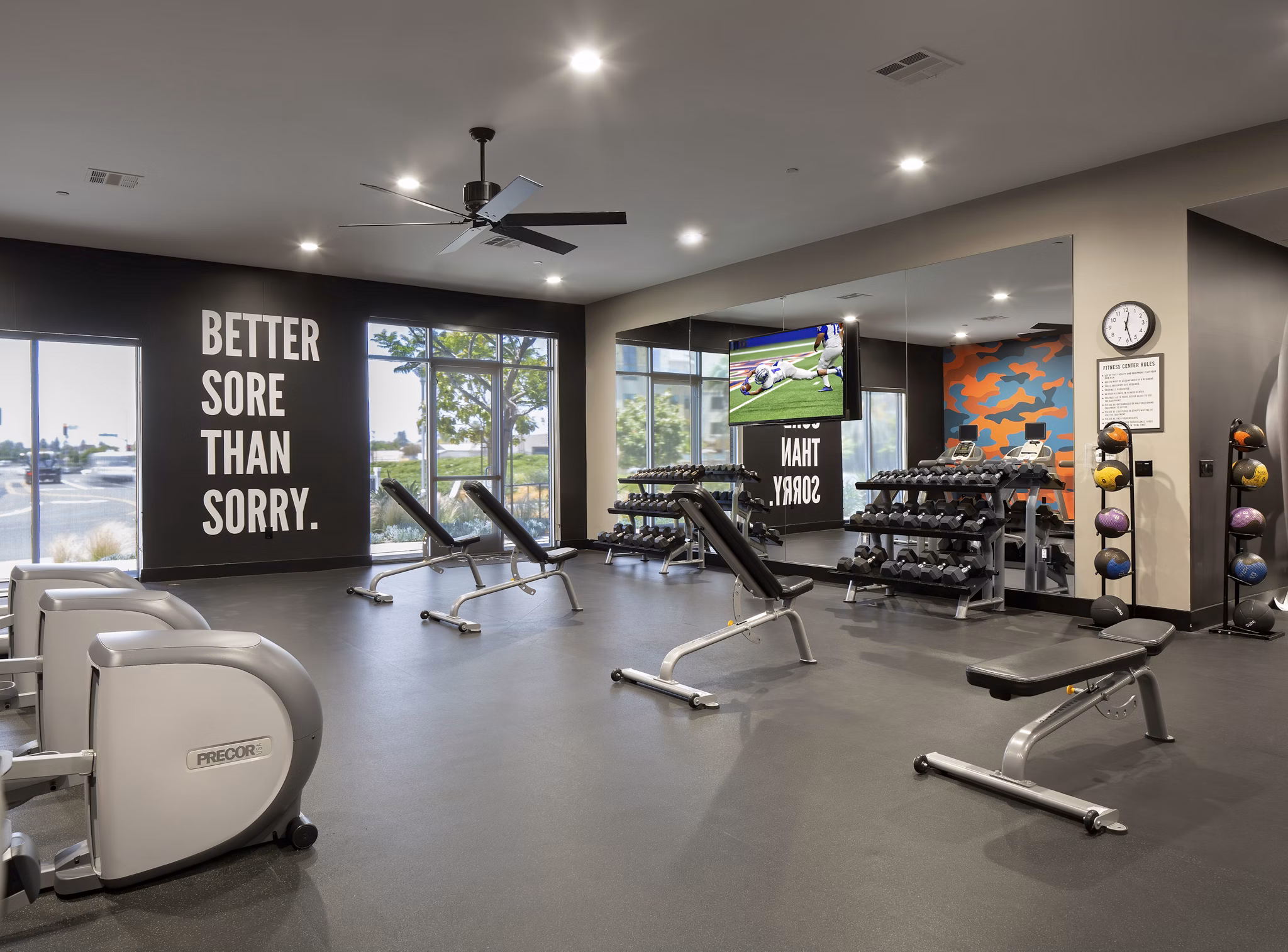 fitness center at Palomar Station Apartments 