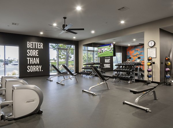 fitness center at Palomar Station Apartments 