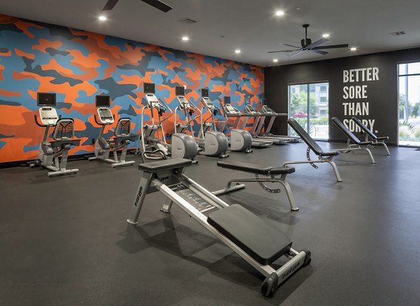 State-of-the-art fitness center at Palomar Station Apartments offering modern equipment for a complete workout experience