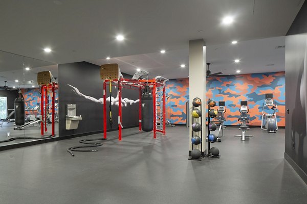 fitness center at Palomar Station Apartments