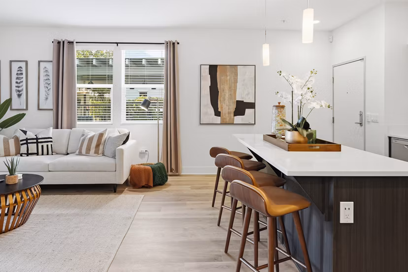 living room at Palomar Station Apartments 