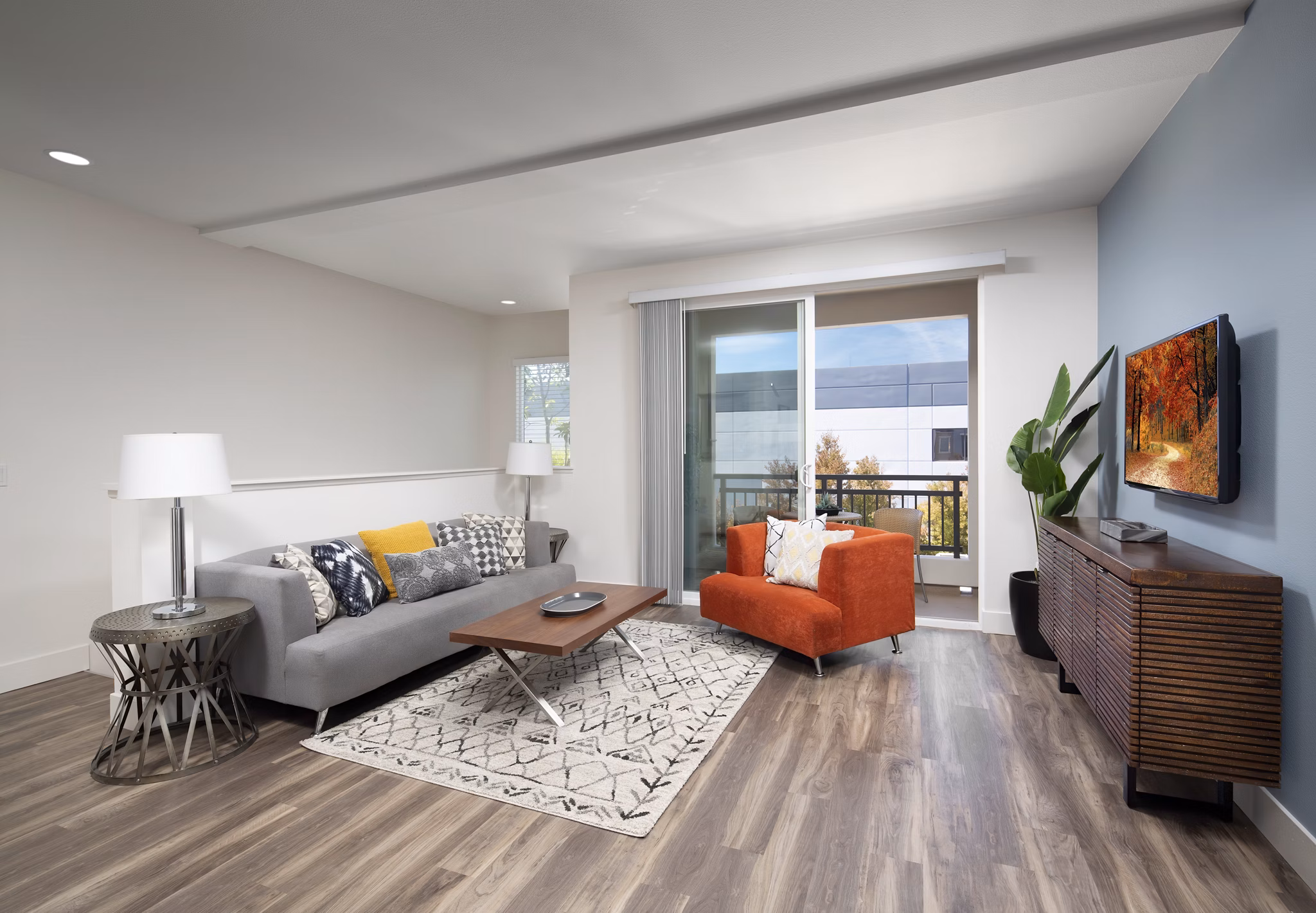 living room at Palomar Station Apartments 