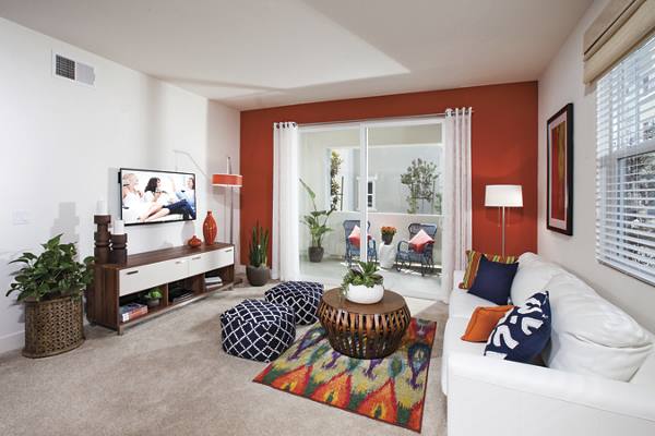living room at Palomar Station Apartments