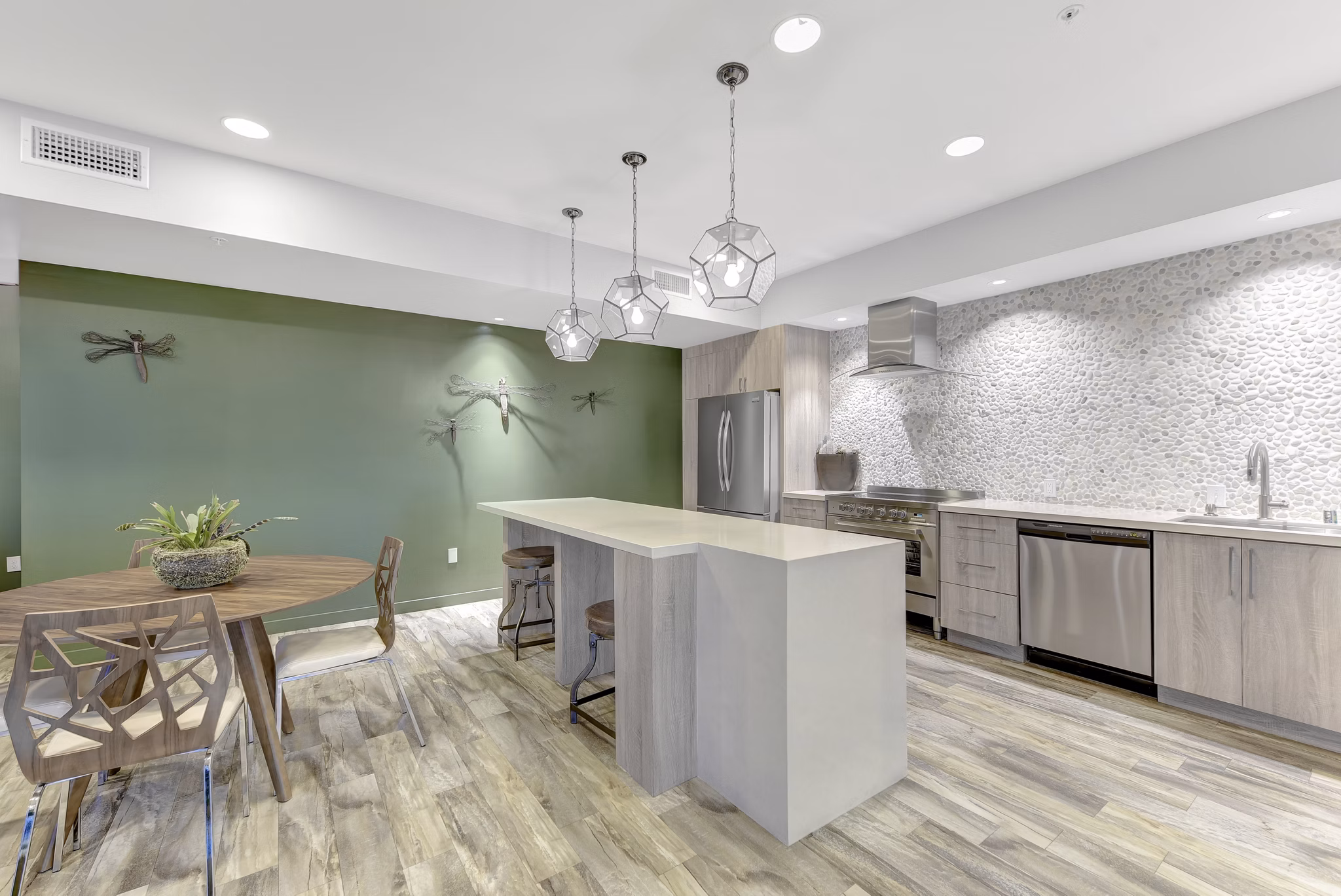 Clubhouse featuring contemporary design and plush seating at Parc One Apartments