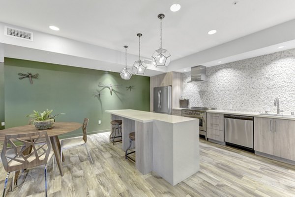Clubhouse featuring contemporary design and plush seating at Parc One Apartments