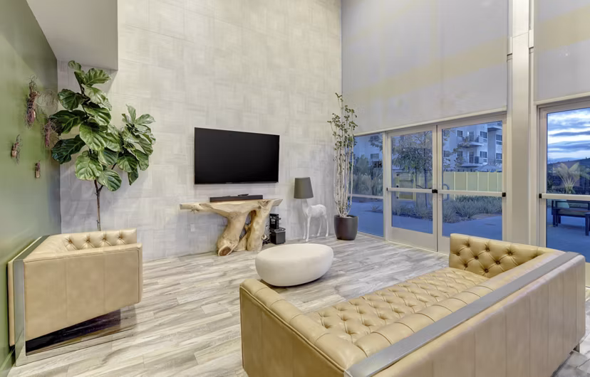 Parc One Apartments: Contemporary clubhouse with modern design and comfortable seating areas