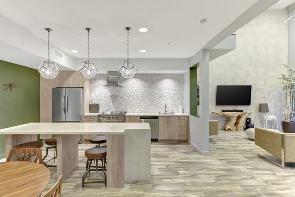 Clubhouse featuring modern decor and cozy seating at Parc One Apartments