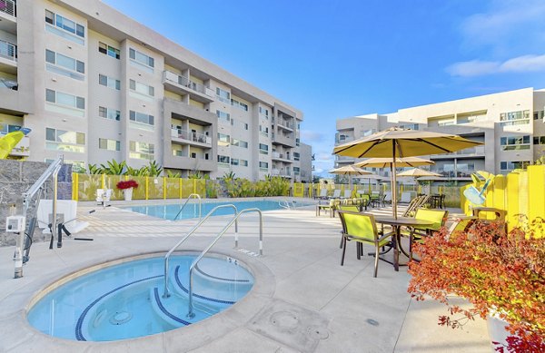 Luxurious outdoor hot tub at Parc One Apartments
