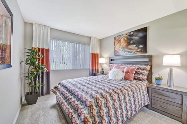 Cozy bedroom with modern decor at Park Pointe Apartments