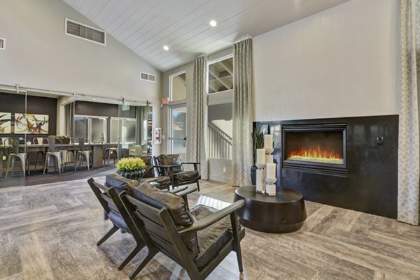 Modern clubhouse with stylish seating at Park Pointe Apartments, offering luxury amenities for residents