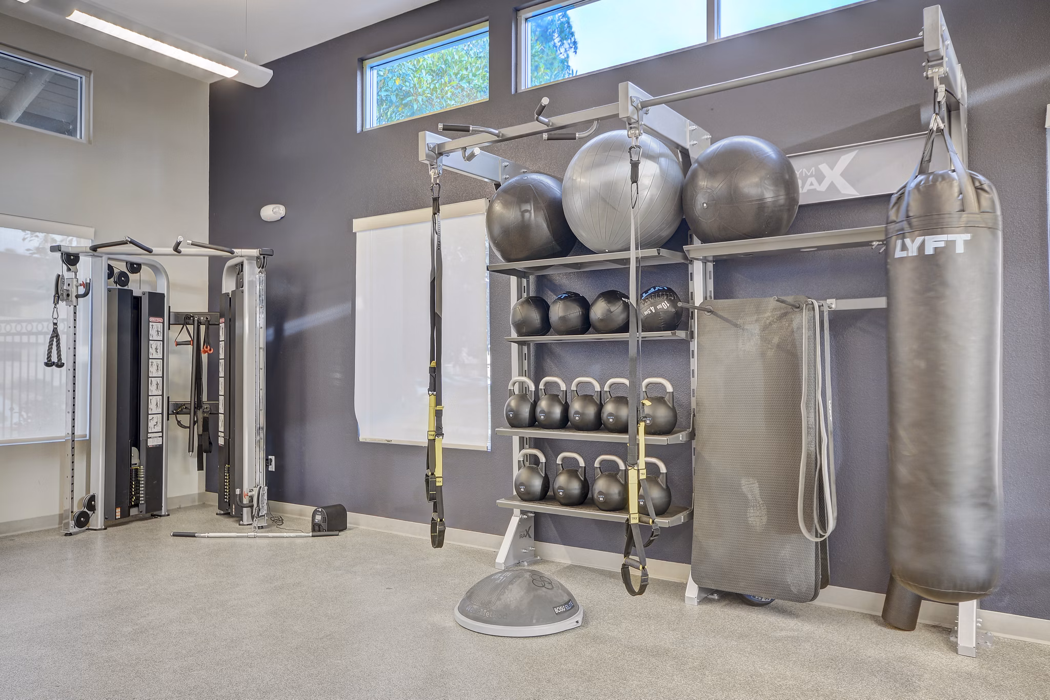 Modern fitness center with state-of-the-art equipment at Park Pointe Apartments, a Greystar luxury apartment community