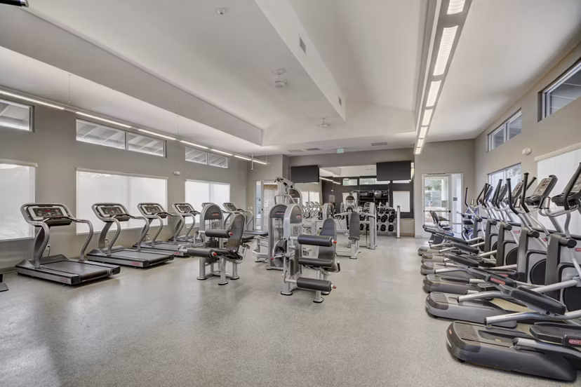 Modern fitness center with state-of-the-art equipment at Park Pointe Apartments