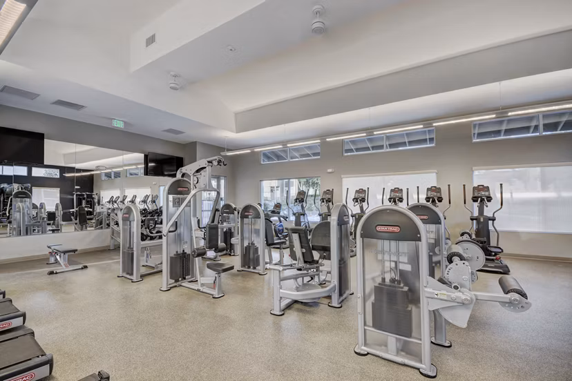 State-of-the-art fitness center with modern equipment at Park Pointe Apartments