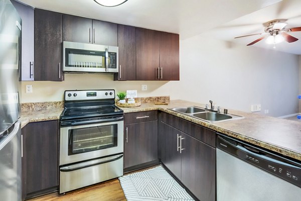 kitchen at Rising Glen Apartments