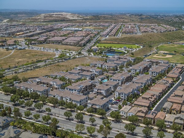 Rosina Vista Apartments: Aerial view showcasing luxury living in a serene suburban setting