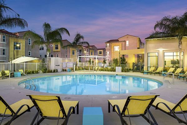 resort style pool area at Salerno Apartments