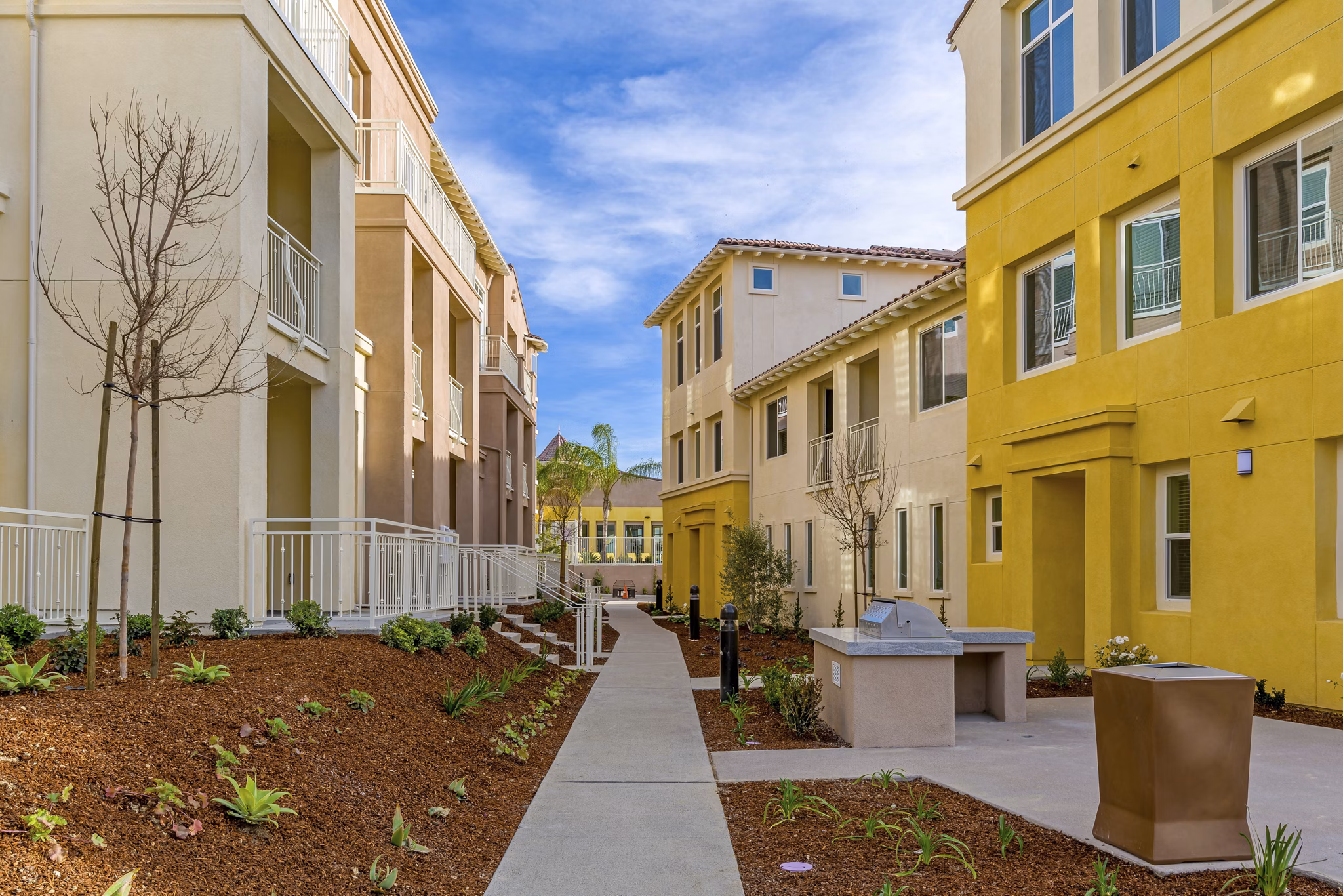 Modern outdoor grill area at Salerno Apartments ideal for social gatherings