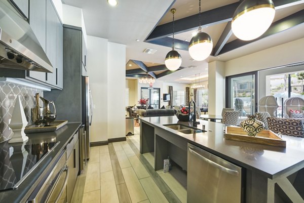 Clubhouse featuring modern design and expansive seating at Seta Apartments