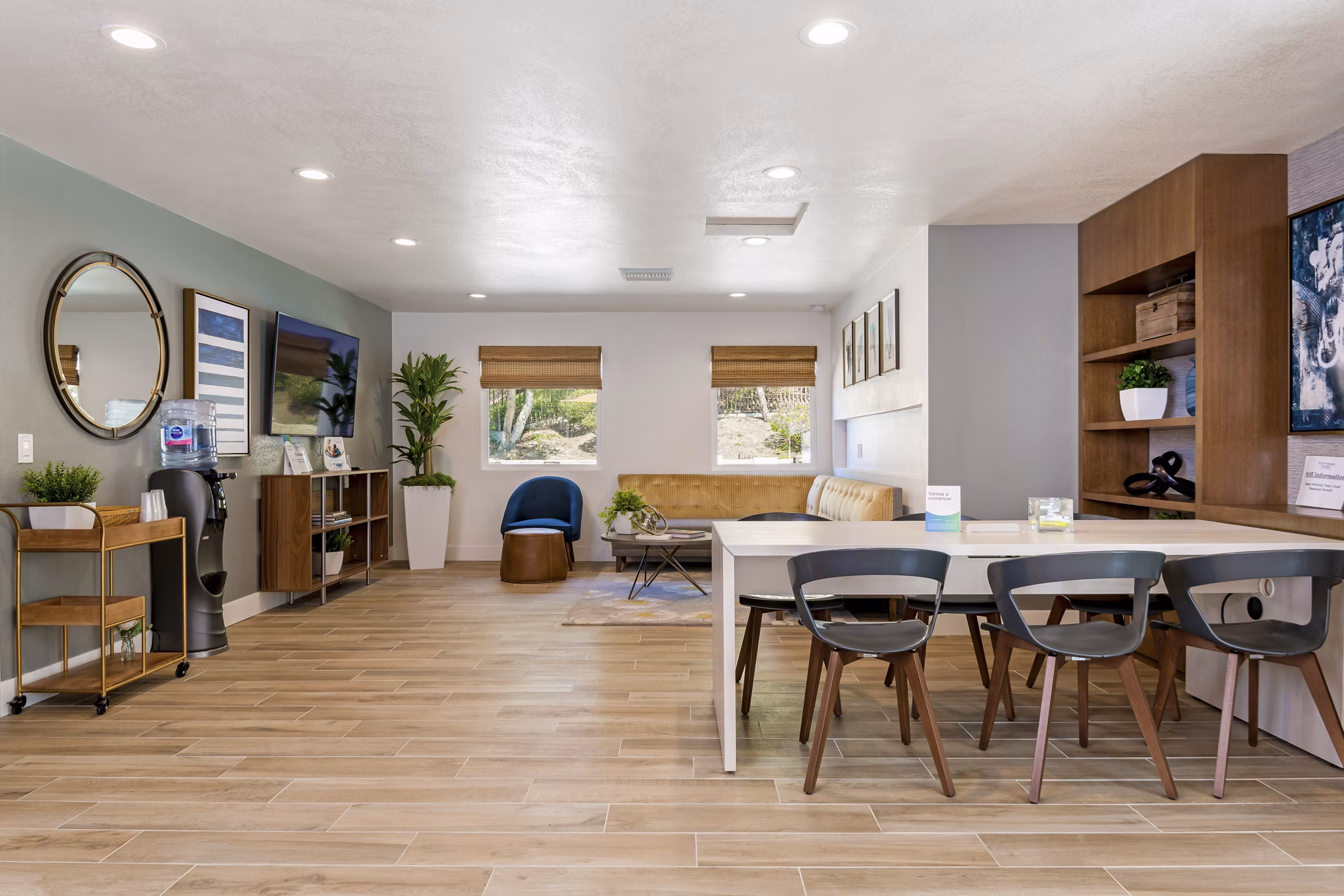 Inviting clubhouse featuring modern design at Softwind Point Apartments, offering luxury living spaces