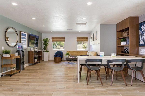 Inviting clubhouse featuring modern design at Softwind Point Apartments, offering luxury living spaces