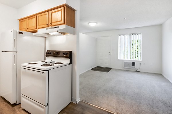 Modern kitchen featuring stainless steel appliances at Softwind Point Apartments