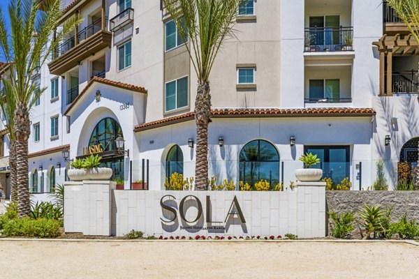 Sola at Pacific Highlands Ranch: Modern signage at luxury apartments in California