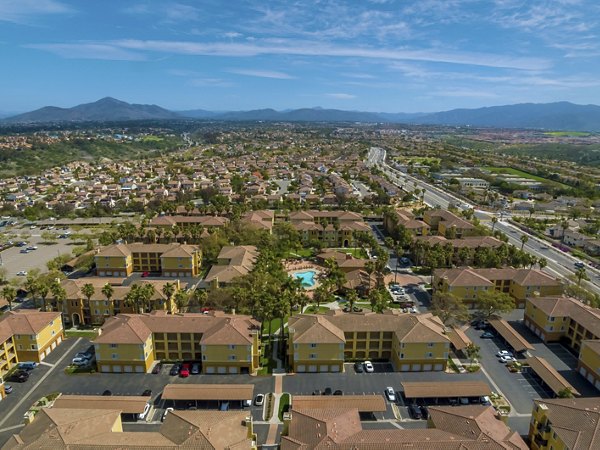 Scenic courtyard view at Missions at Sunbow luxury apartments