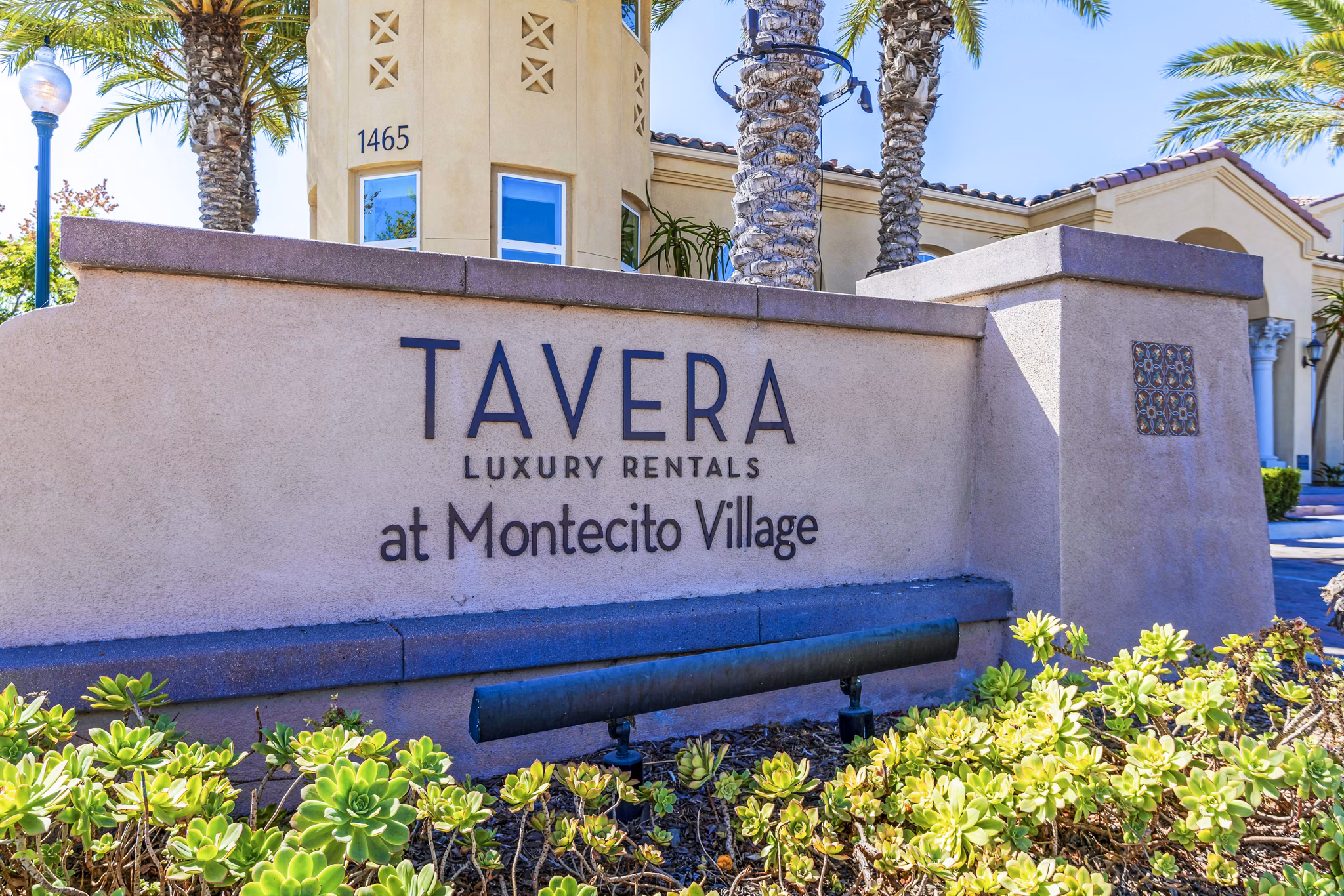 Tavera Apartments: Elegant signage showcasing luxury living in a premium location