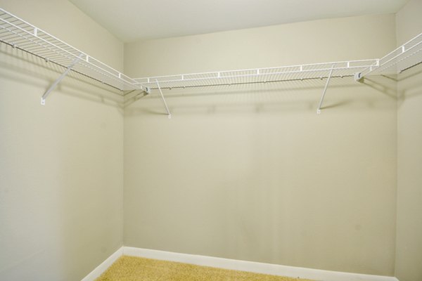 Organized bedroom closet with ample shelving and modern design at Tavera Apartments