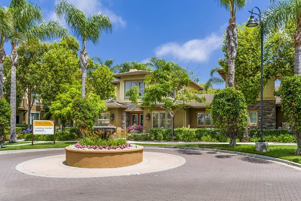 Terra Vista Apartments: Elegant property entryway with modern design features in a luxury apartment setting