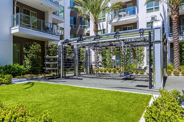 outdoor fitness center at Vora Mission Valley East Apartments