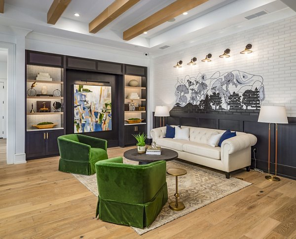 Clubhouse with modern decor in NOVEL Harpeth Heights by Crescent Communities Apartments