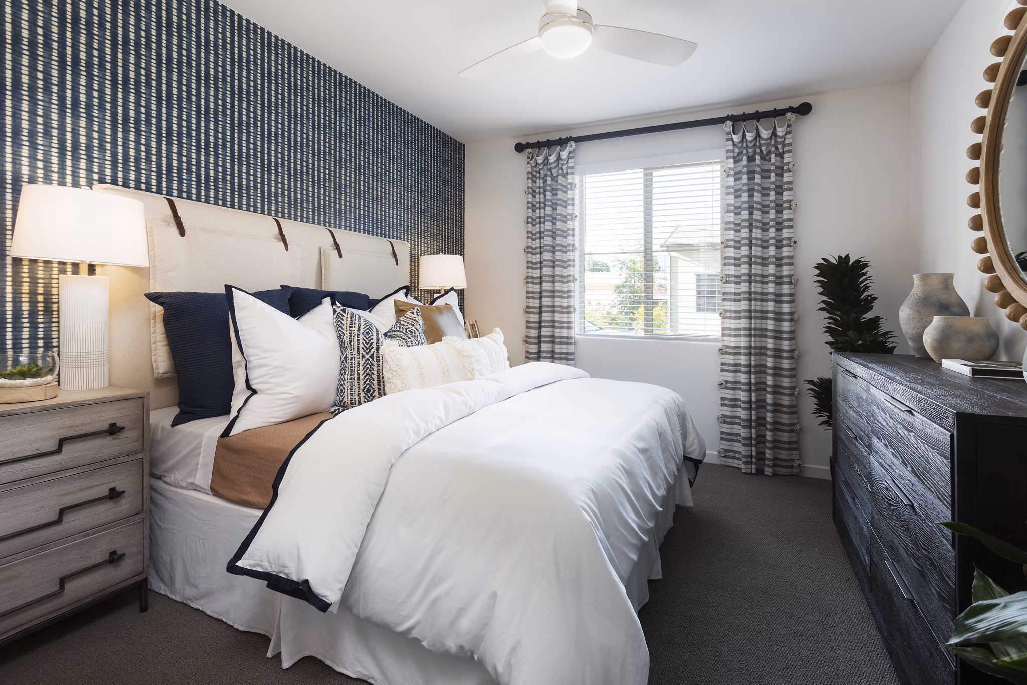 Cozy bedroom with modern furnishings at Kendry Apartments, luxury living with premium lifestyle amenities