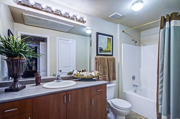 Modern bathroom with sleek fixtures at Ridgestone Apartments, offering luxury living