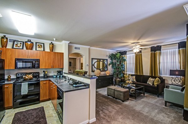 Cozy living room with modern furnishings at Ridgestone Apartments, Greystar luxury property