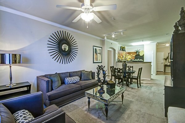 Modern living room with elegant decor at Ridgestone Apartments