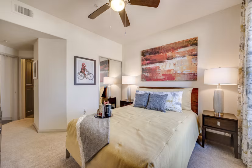 Inviting bedroom with stylish decor at Solana Ridge Apartments