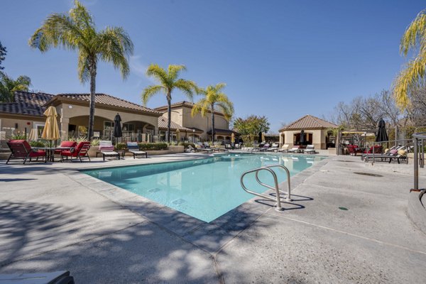 Modern pool oasis at Solana Ridge Apartments, perfect for relaxation and leisure in a luxurious setting