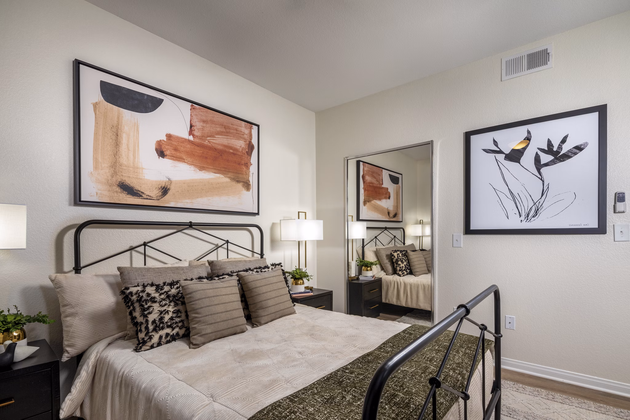 Cozy bedroom with stylish decor at Tuscany Ridge Apartments offering luxury living