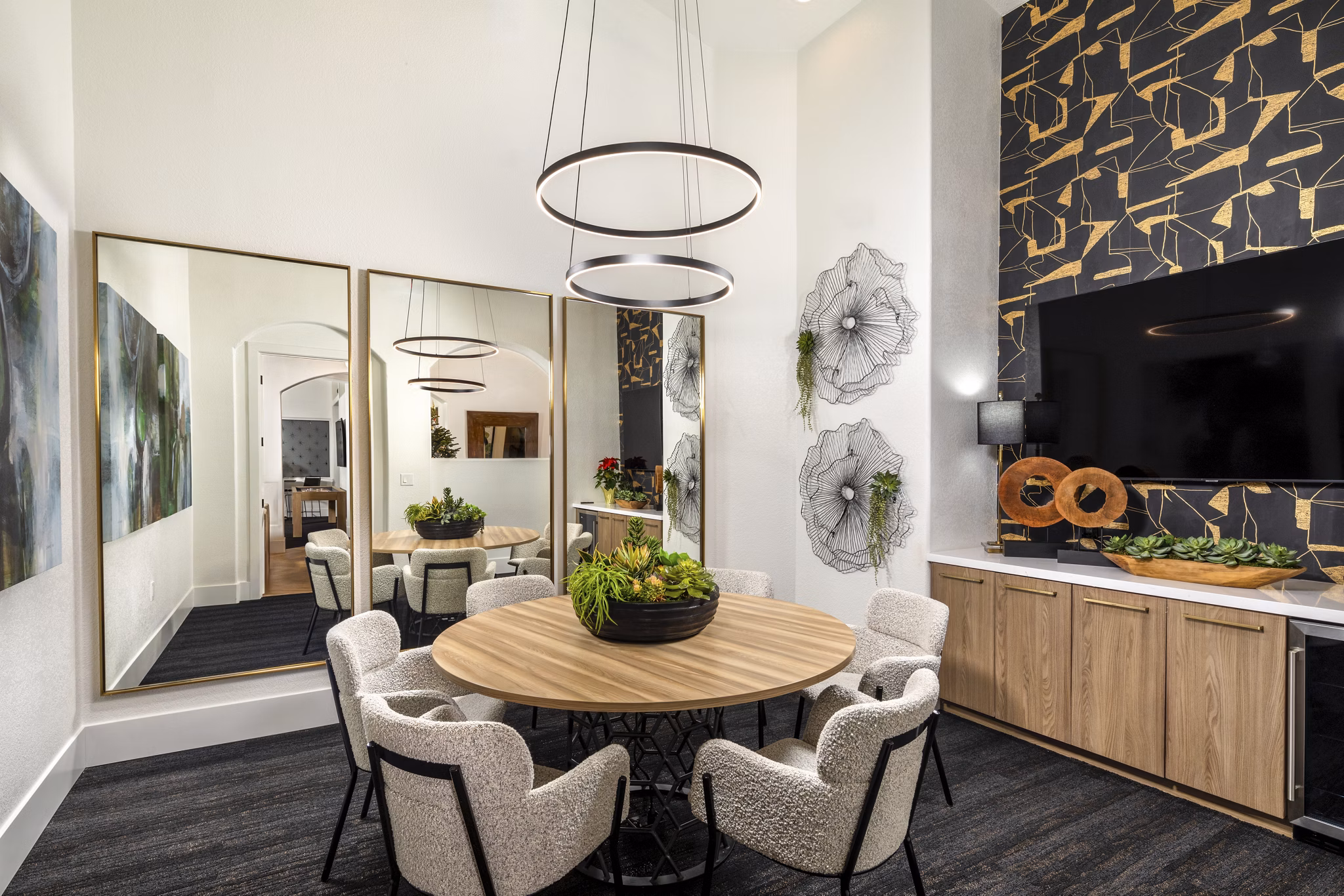 Modern clubhouse with elegant furnishings at Tuscany Ridge Apartments