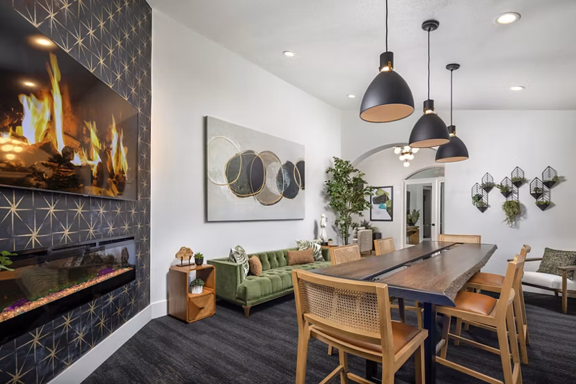 Modern clubhouse with stylish furnishings at Tuscany Ridge Apartments featuring luxury amenities and social spaces for residents