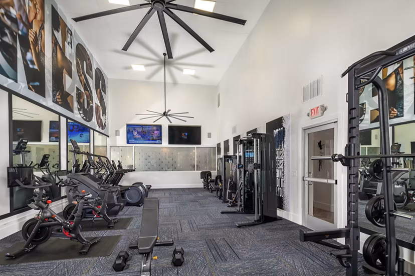 State-of-the-art fitness center with modern equipment at Tuscany Ridge Apartments