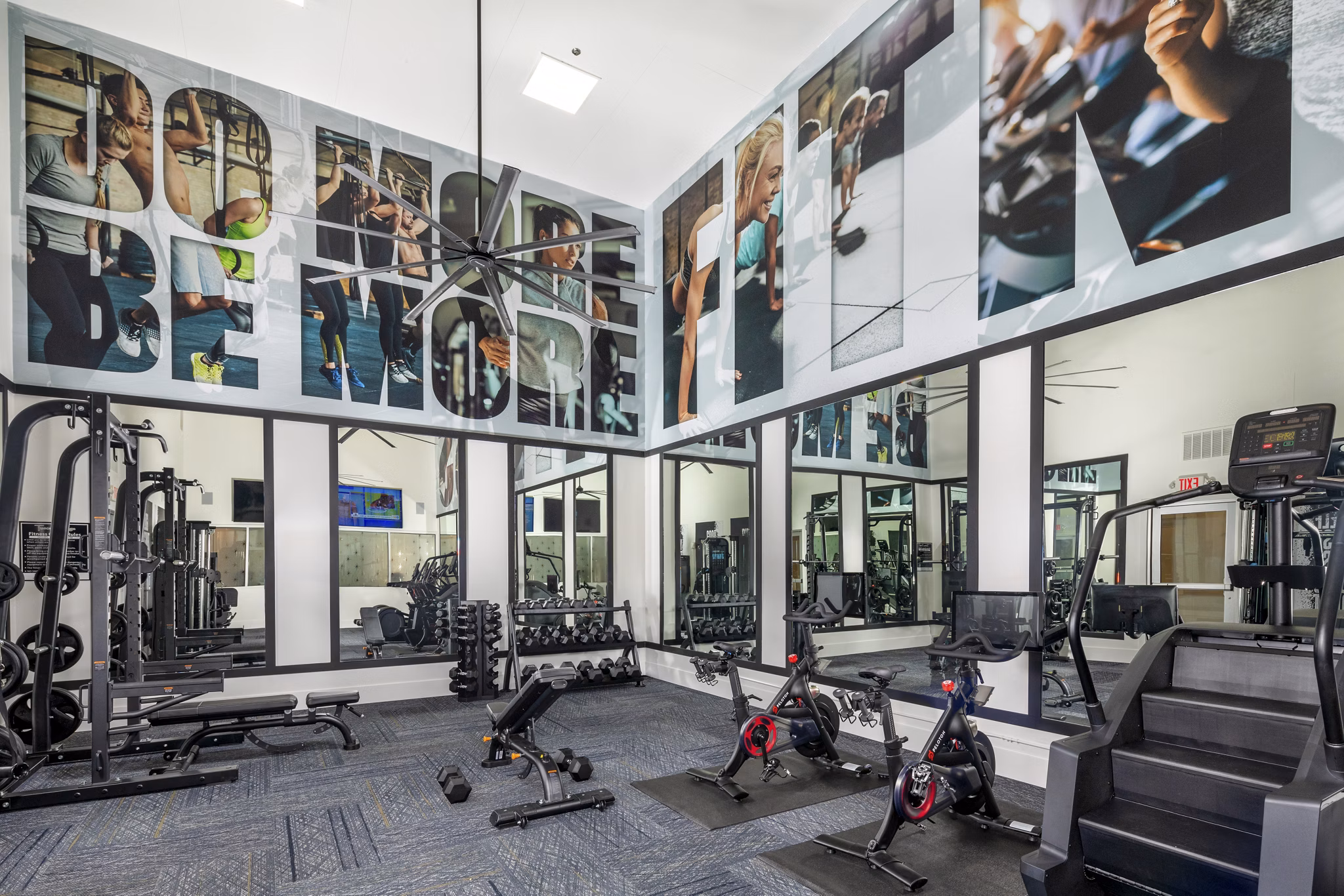 Modern fitness center with state-of-the-art equipment at Tuscany Ridge Apartments