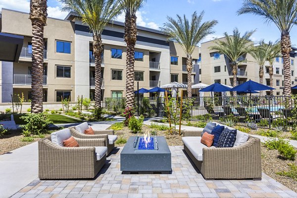 fire pit/patio at Broadstone Dobson Ranch Apartments