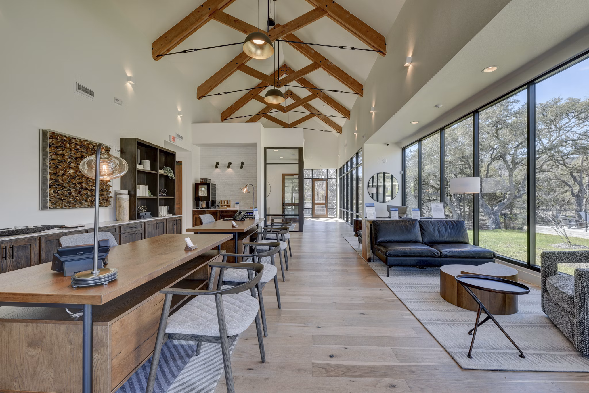 Clubhouse featuring modern communal spaces at Arbolada Apartments Perfect gathering place with luxury amenities in a vibrant community