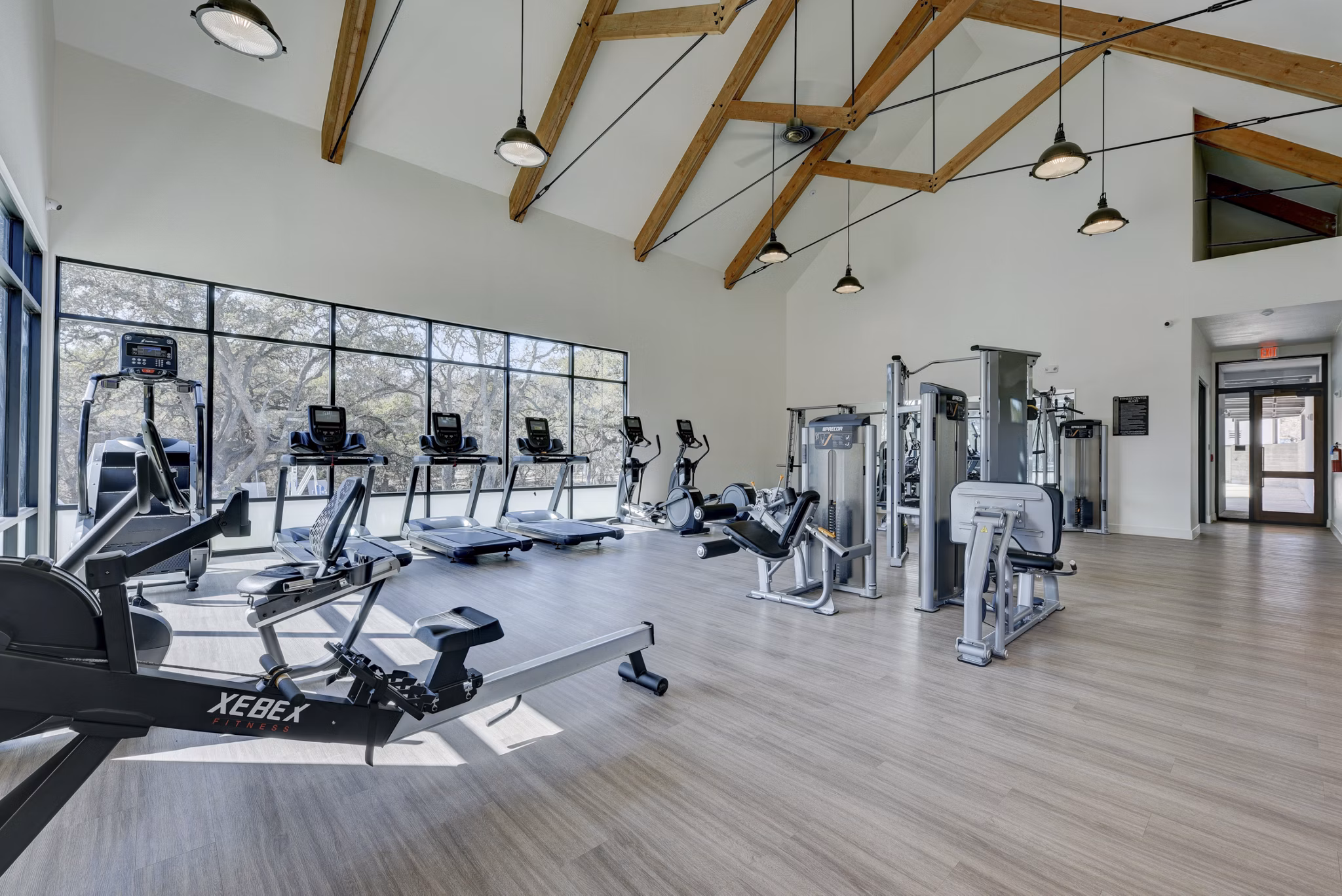 Fitness center with state-of-the-art equipment at Arbolada Apartments