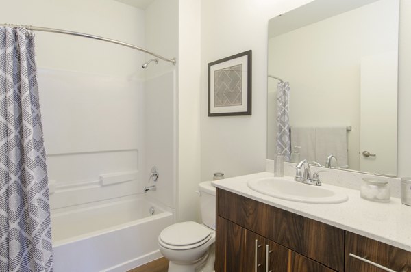 Modern bathroom with sleek fixtures at Britton Place Apartments